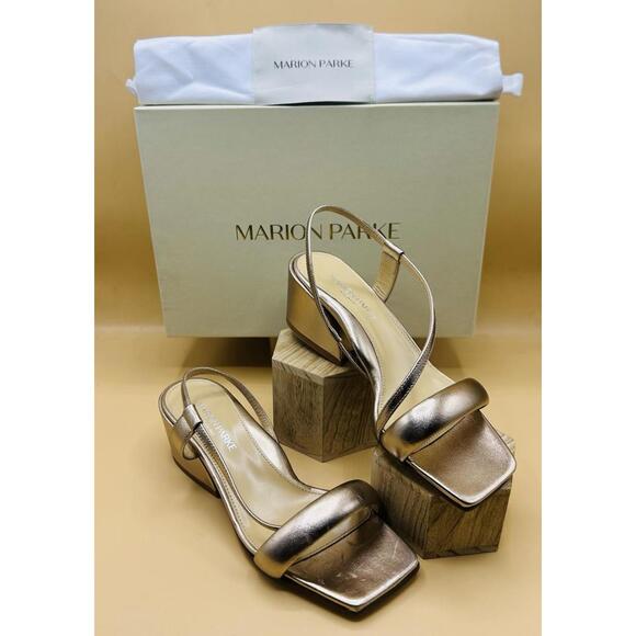 Marion Park Jenna 60 Block Heel in Powder Metallic, SZ 6.5, $550, NIB, DIsplay - Picture 1 of 5